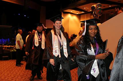 Students walking at Graduation 